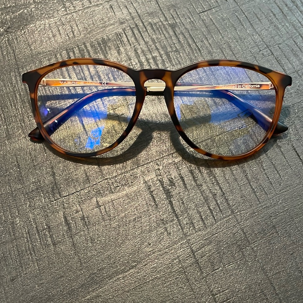 Womens Blue Light Filtering Glasses - Brown/Tortoise Print